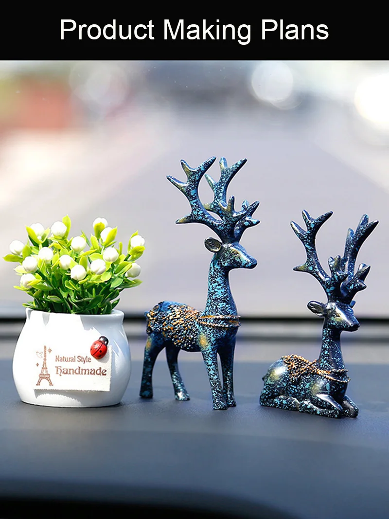 

Lovely A Pair of Deer in Car Ornament Build Beautiful Car Environment Be Safely Placed On The Car Because It Has Non-slip Pads