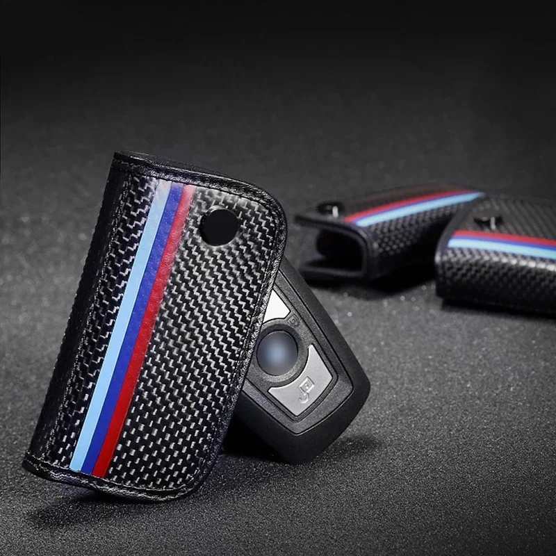 

Auto Carbon Fiber Leather Key Cover Case Bag For BMW F30 E90 E88 E86 F10 F15 M3 M1 2 3 5 Series X1 X3 X4 X5 X6 Z4 GT CarStyling