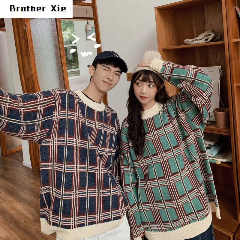 

Winter Sweater Men's Warm Fashion Retro Casual Knit Sweater Man Streetwear Wild Loose Long-sleeved Pullover Clothes S-2XL