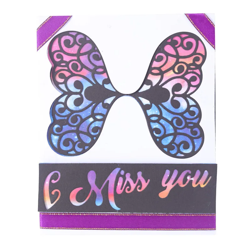 

InLoveArts Floral Butterfly Metal Cutting Dies I Miss You Letter Scrapbooking for Making Cards Decorative Embossing DIY Crafts