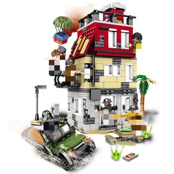 

New 612pcs PUBG Island Three Layers Building Military Army WW2 Soldier Building Blocks SWAT City Toys