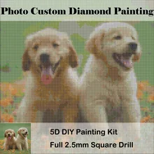 Фото на заказ Алмазная вышивка на заказ 5D DIY Полный 2,5 мм квадратная дрель вышивка крестиком кристалл фото украшение дома
