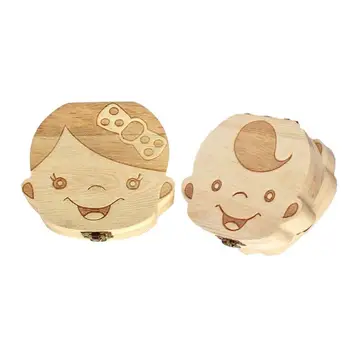 

Wooden Baby Wooden Baby Teeth Box Kids Tooth Storage Box Teeth Umbilical Lanugo Organizer Milk Teeth Collect Gift Keepsakes Save
