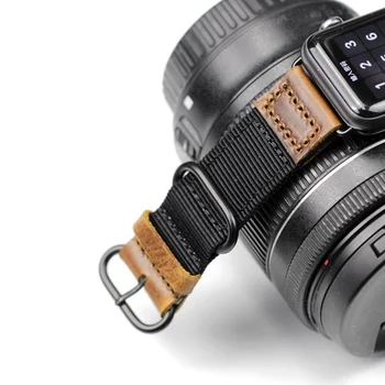 

Adaptation Watch for Apple 42MM 44MM Nylon Leather Men and Quick-Drying Table 5 3 4 Dai Leather Strap for Apple Watch 4 Band