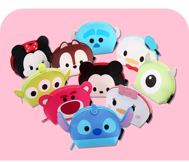 

Genuine Disney Mickey Mouse Tsum Tsum Coin Wallet Toy Multi-functional Kawaii Money Bag Cartoon Anime Plush Toys For kids