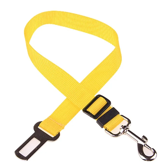 Yellow Поводок-рулетка для питомца собаки ремней безопасности нейлон животные сиденье для щенка привести поводок для собак автомобиля подушка безопасности для домашних животных для путешествий зажим - Color: Yellow