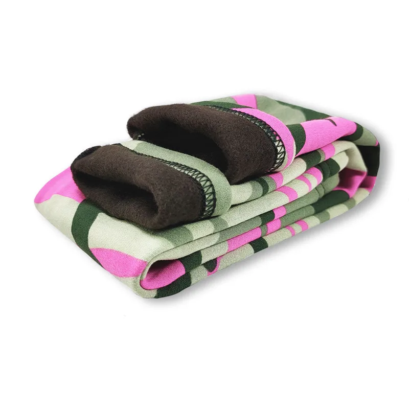 Spring Autumn Children's Leggings Baby Girls Thin Fleece Pants Kids Floral Rose Red Camouflage Pants Girls Trousers