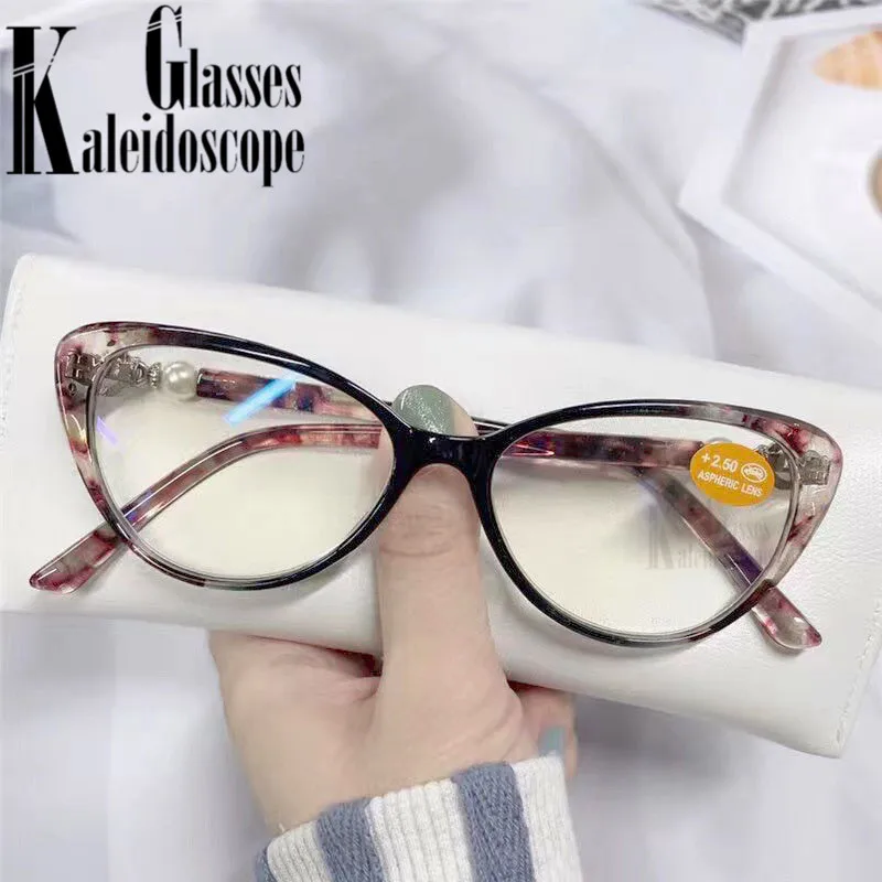 Stampa occhiali da lettura Cat Eye donna occhiali da vista Anti