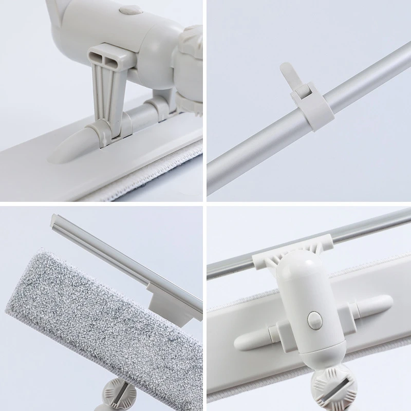 Window Cleaner Glass Cleaning Brush Tool with 180 Squeegee Head Extension Pole for Indoor and Outdoor Windows