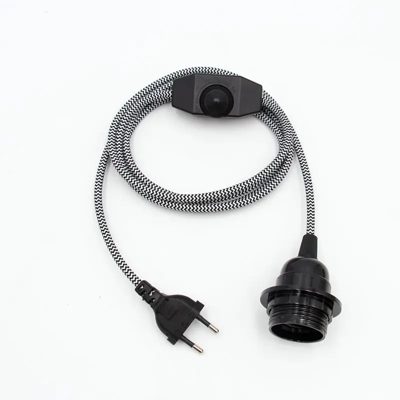 Sel Lampe 2 M UK Cable Lead Cord Set 3Pin Plug In Pendentif E14 Lampe Support UK