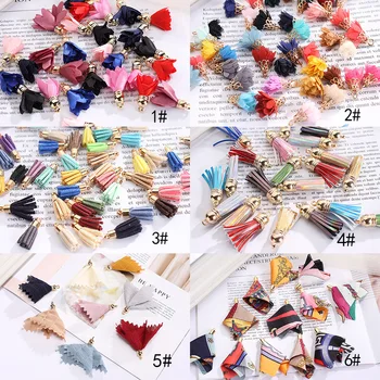 

100pcs/lots Mini Small Fabric Flower Tassels Fringe Pendants Collecting Mixed For Earrings Jewelry Diy Crafts Making Accessories