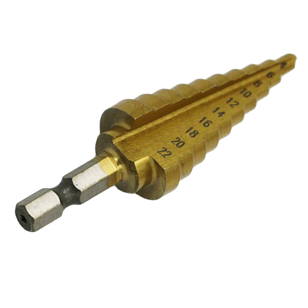 Step Drill Bit High Speed Steel Cone Drill Bit Hex Shank Cutter Step Drill Bit High Speed Steel Cone Drill Bit Hex Shank Cutter