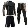 Ropa deportiva para correr para hombre, ropa de entrenamiento físico atlético, trajes deportivos para entrenamiento, Jogging, Rashguard, Kit para hombre ► Foto 3/6