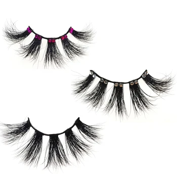 

3D Mink hair diamond false eyelashes 22mm long eye lash thick multilayer curl stage shows lashes Halloween fake eyelash Makeup