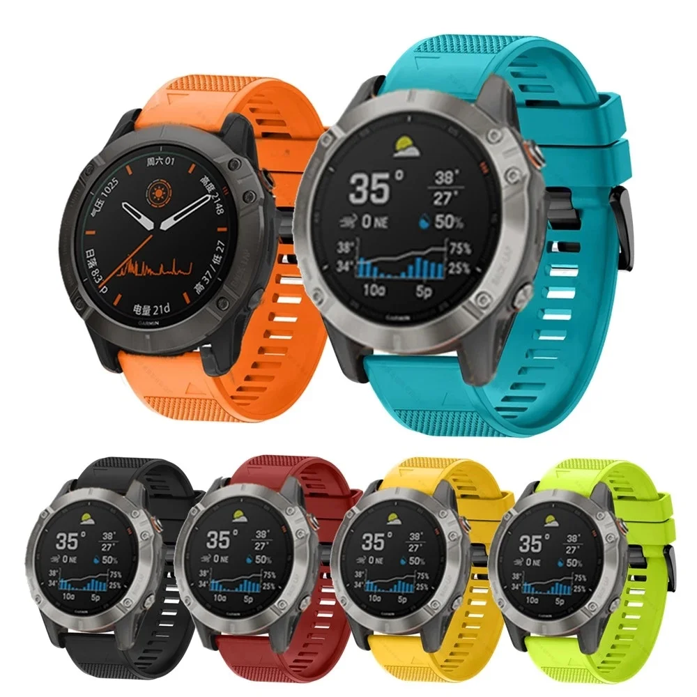 

22 26mm Silicone Watch Band Easy Quick Fit Strap for Garmin Fenix 3 3HR/Fenix 5X/Fenix 5X Plus/S60/D2/MK1/Fenix 5/Fenix 5 Plus