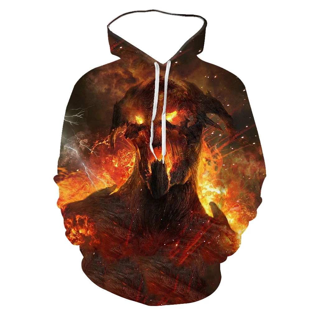 Новинка 2021 Мужская и Женская толстовка с 3d цветным принтом серия Magma Warrior круглым