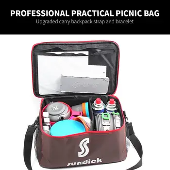 

Camping Bag Fishing Bag Picnic Bag Brown Oxford Cloth Practical Durable Hunting Drawstring Field Survival Tableware