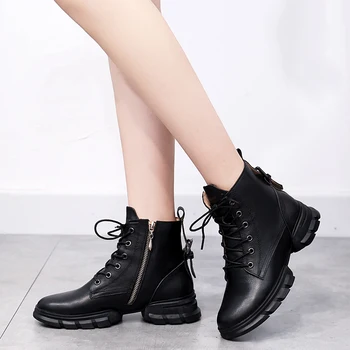 

2020 New Women's Martin Boots First Layer Cowhide Soft and Comfortable Ladies Boots Shoes Woman Genuine Leather Women Shoes