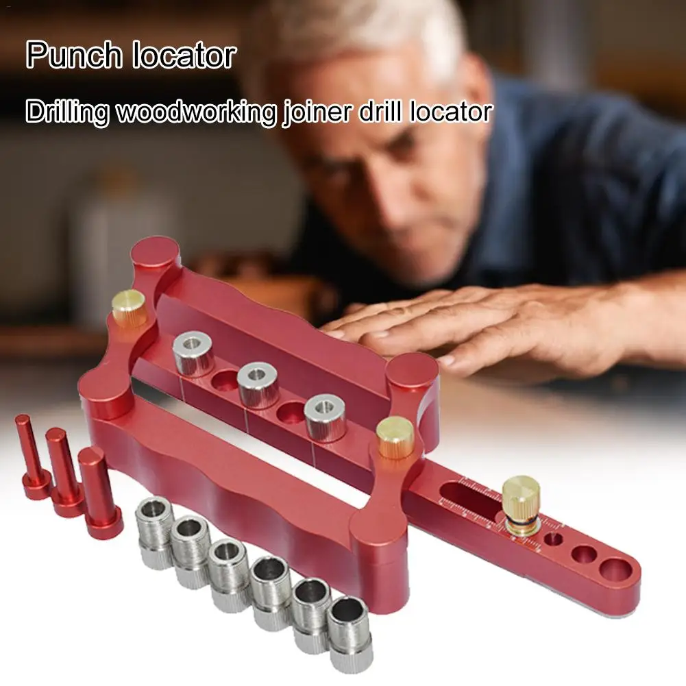 

Self-Centering Woodworking Doweling Jig Kit 6/8/10Mm Drill Guide Wood Dowel Puncher Locator For Household Carpentry Tools