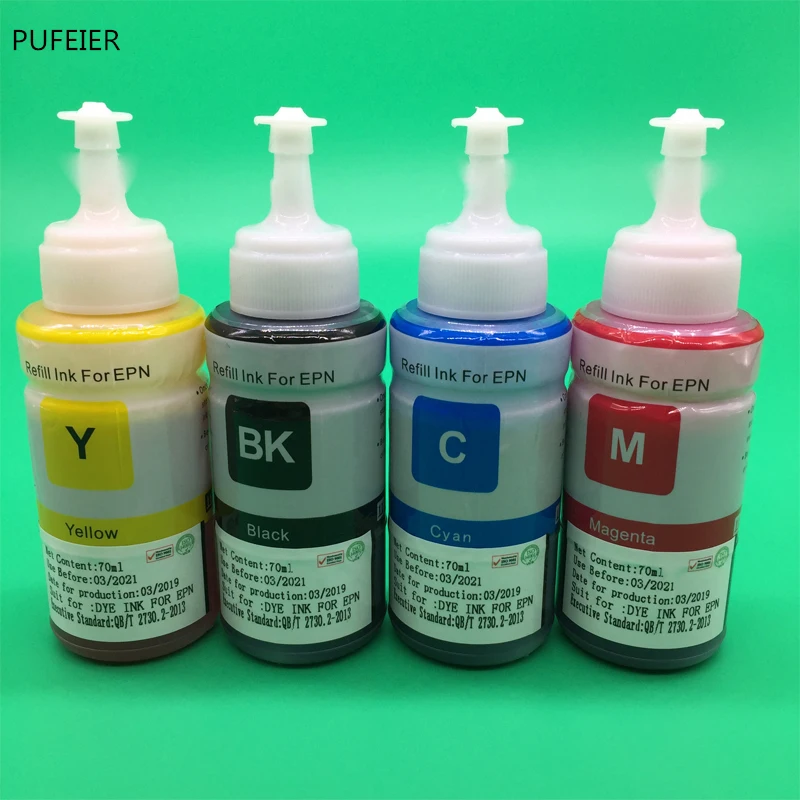 4PCS-x-70ML-T6721-T6724-Refill-Dye-Based-Ink-For-Epson-L100-L200-L655-L605-L1455