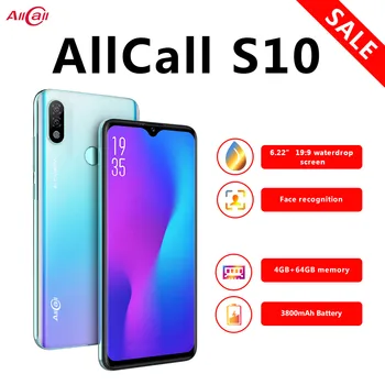 Перейти на Алиэкспресс и купить Смартфон Allcall S10 с восьмиядерным процессором Android 9,0, ОЗУ 4 Гб, ПЗУ 4G, 16 Мп + 5 Мп