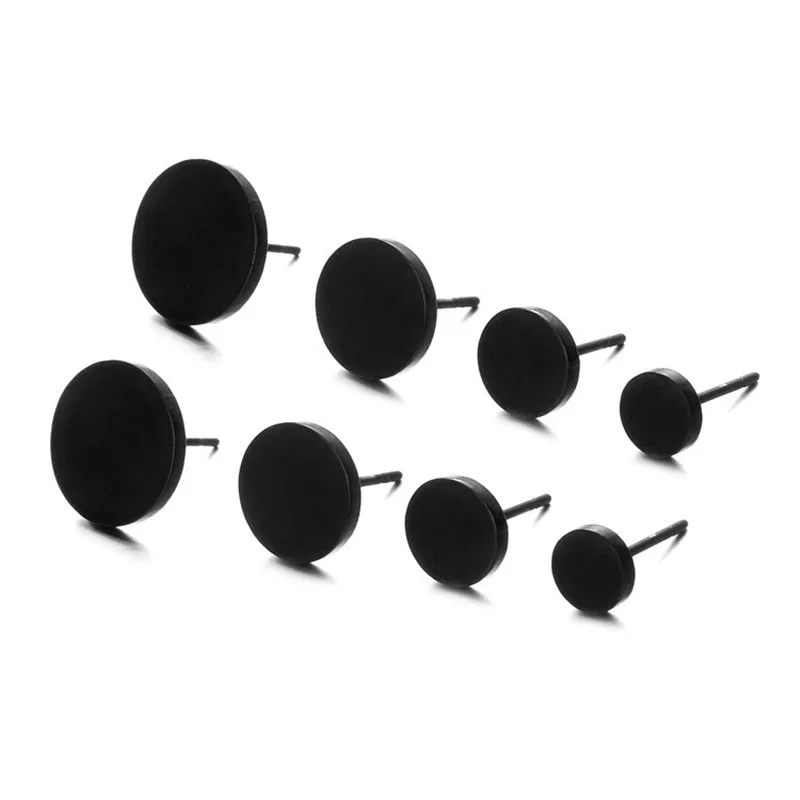 Гипоаллергенные серьги оптом для женщин и мужчин панковские серьги-гвоздики черные простые серьги готические корейские модные унисекс
