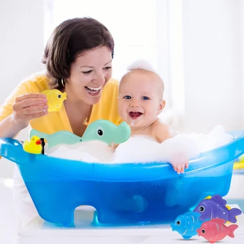 

Funny Sea lion Grabber Bath Toy for Boys and Girls Blue Sea lion with Teeth with 4 Pcs Interactive bathing puzzle fishing