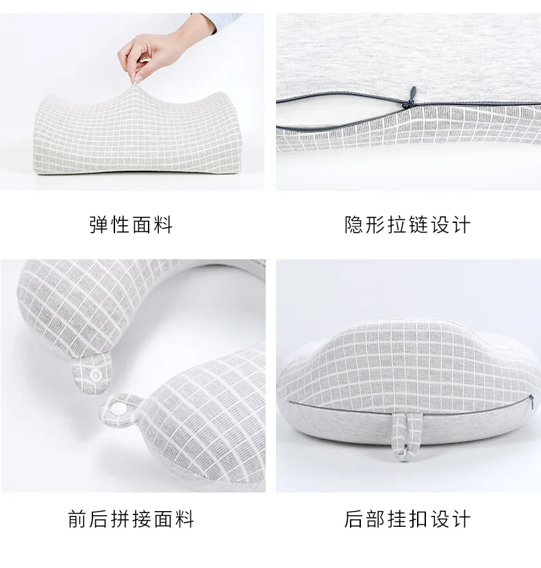 Memory Cotton Cushion Pure Cotton Japanese Plaid Vehicle Waist Pillow Car Waist Lean Neck Pillow Car Pillow Car Seat Pillow
