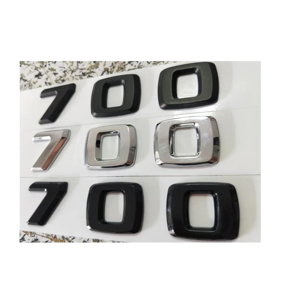크롬 무광 유광 블랙 문자 숫자 트렁크 엠블럼 7 0 0