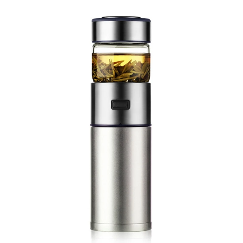 

570Ml Glass Water Bottle with Tea Strainer Tea Water Separation Infuser Free to Disassemble for Office