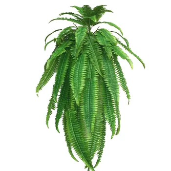 

Hot Sale Hanging Plants Artificial Greenery Hanging Fern Grass Plants Green Wall Plant Silk Artificial Hedge Plants