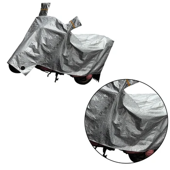 

Motorcycle Cover All Weather Water Resistant Motorcycle Protector Indoor/Outdoor Motorcycle Case (Silver, L) A30