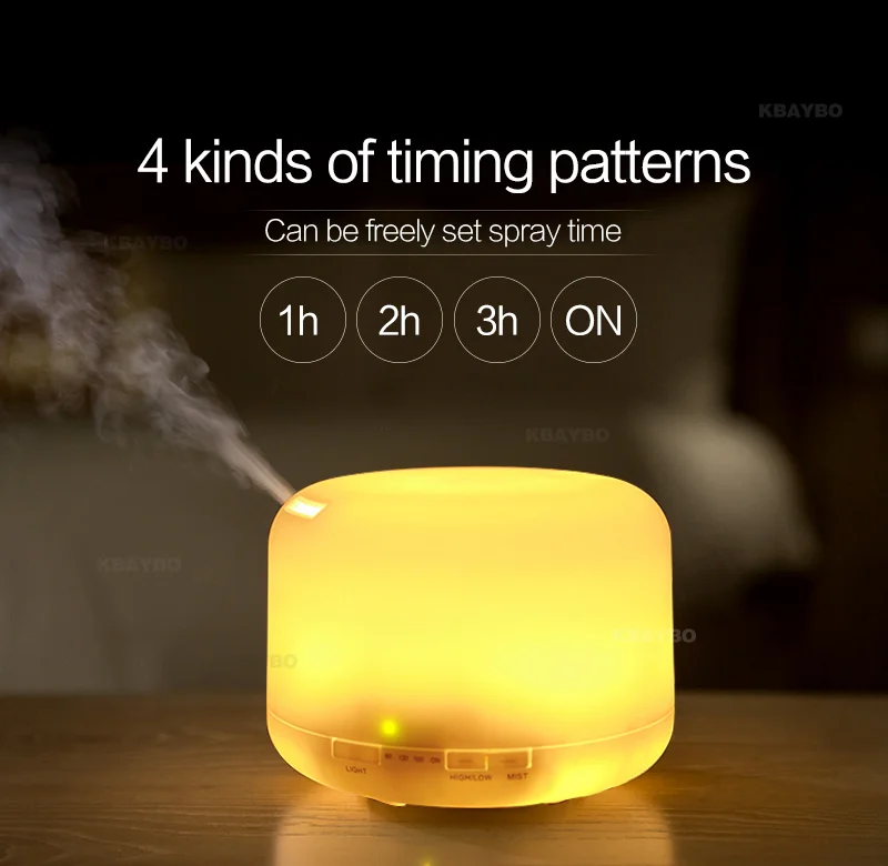 500ML Diffuser Aromatherapy Essential Oil 7 Color Changing Lamps Ultrasonic Air Humidifier with 4 Timer Settings LED | Бытовая техника