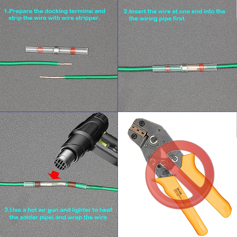 10/50PCS Thermal Shrinkage  Electrical Car Wires Connector Solder  Extrusion Terminals Block Cable Termination Wireway Clamping