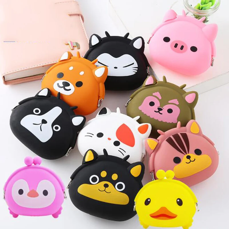 

2020 New Coin Purse Mini Silicone Animal Small Coin Purse Lady Key Case Purse Kids Gift Prize Package Bluetooth Earphone Bags