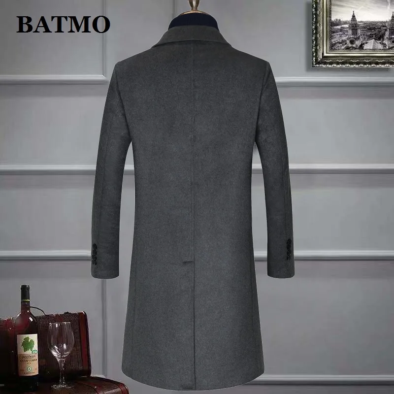 Batmo Новое поступление, зимняя высококачественная шерстяная Повседневная Длинная Мужская куртка, Мужская зимняя теплая куртка, большие размеры M-4XL 1880
