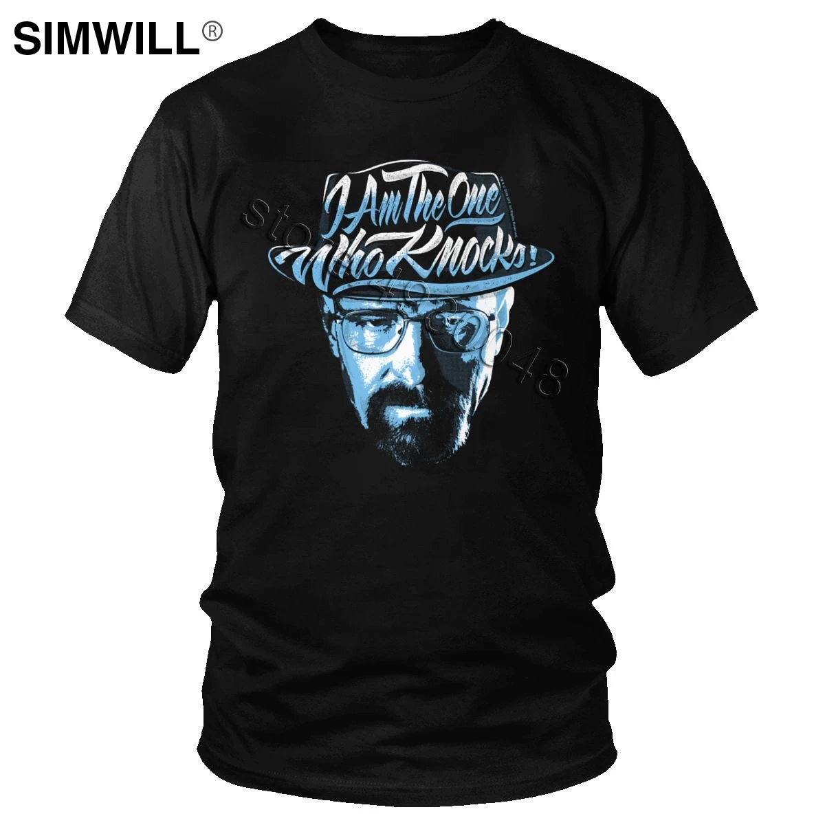 Футболка мужская с надписью I Am The One Who Knocks хлопковая тенниска короткими рукавами