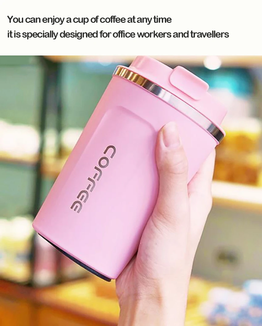 380ml/500ml simple portable stainless steel coffee thermal cup, student female male travel home office drink water mug