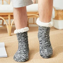

Men's Plus Thicken Cotton Sock Winter Warm Bedroom Shoes Comfortable Sleep Socks Home Non-slip Stocking Holiday Boy Gifts New
