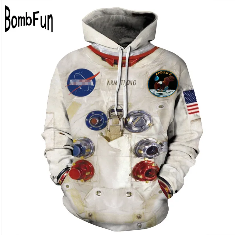 BombFun мужские толстовки Armstrong 3d Spacesuit худи с принтом капюшоном парные спортивные