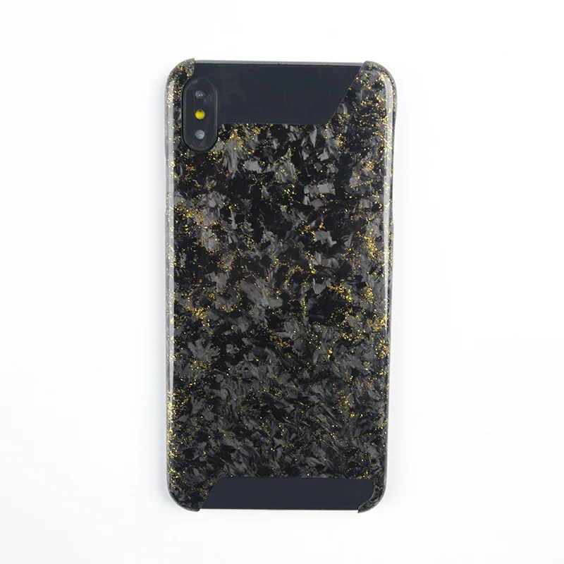 Жесткий ультра-тонкий золотой и серебряный чехол из углеродного волокна для мобильного телефона iPhone 7 8 Plus X S R MAX - Цвет: gold powder