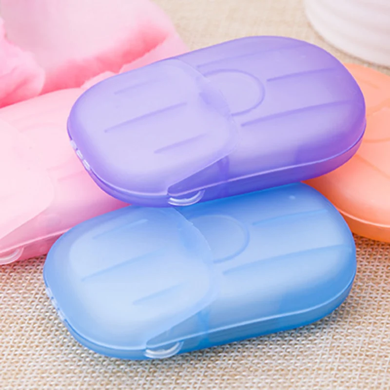 5 Boxes/Lot(20 Pieces/Box) Convenient Washing Hand Bath Soap Flakes Travel Portable Scented Slice Sheets Foaming Box Paper(Rando