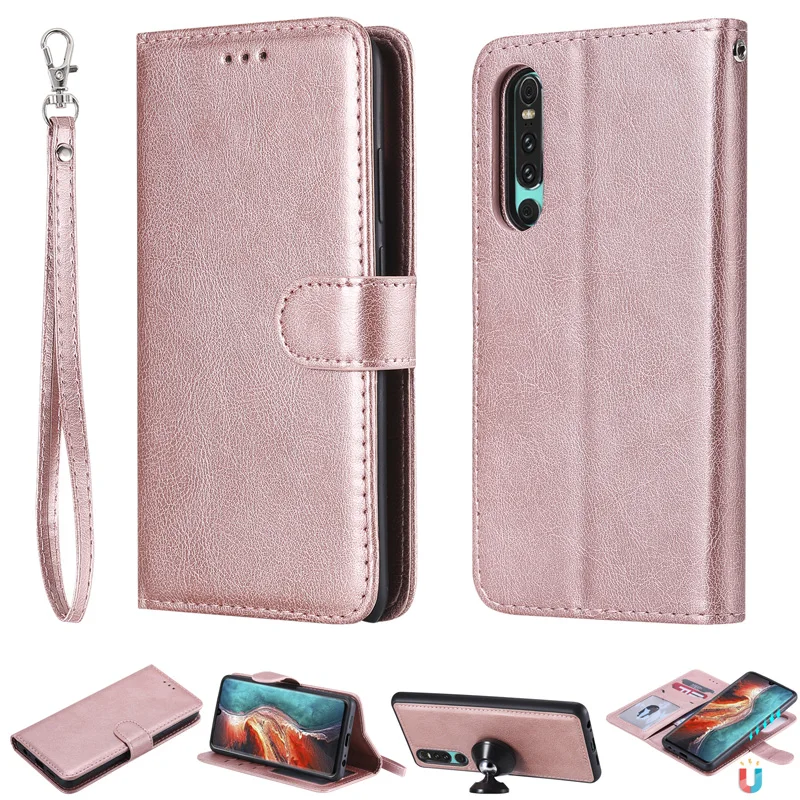 

Luxury Flip Stand Leather Wallet Card Case for Huawei P40 P30 P20 P10 P9 Pro Lite P Smart Plus 2019 Detachable 2in1 Back Cover