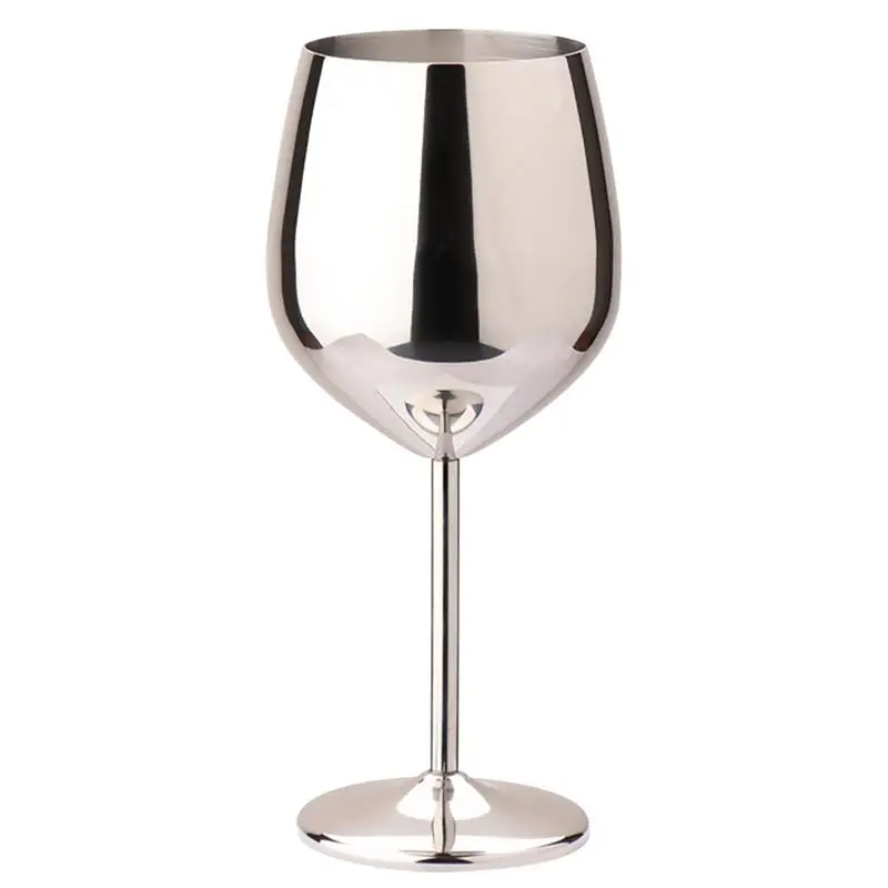 New 500ml Stainless Steel Goblet Champagne Cup Wine Glass Cocktail Glass Creative Metal Wine for Bar Restaurant