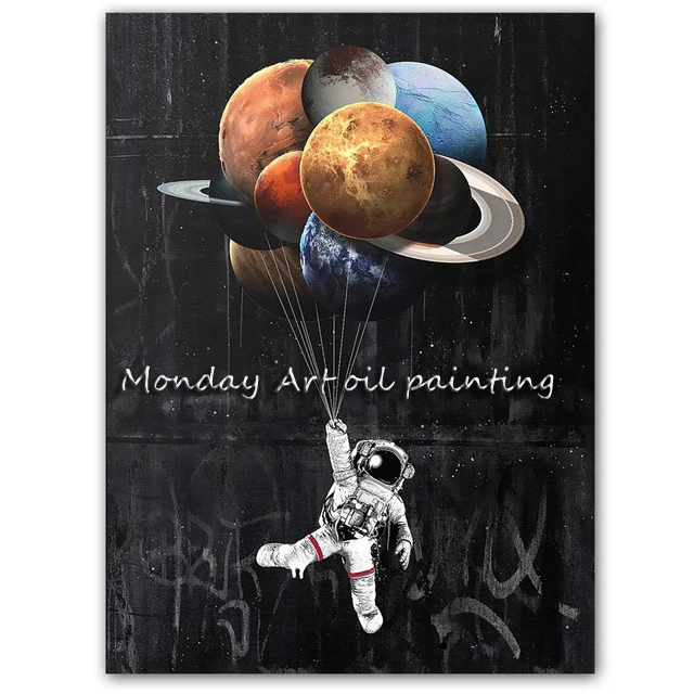 WANGART-Astronaut-Space-Dreaming-Stars-Limit-Oil-Painting-Canvas-Wall-Pictures-for-Living-Room-Posters-and1