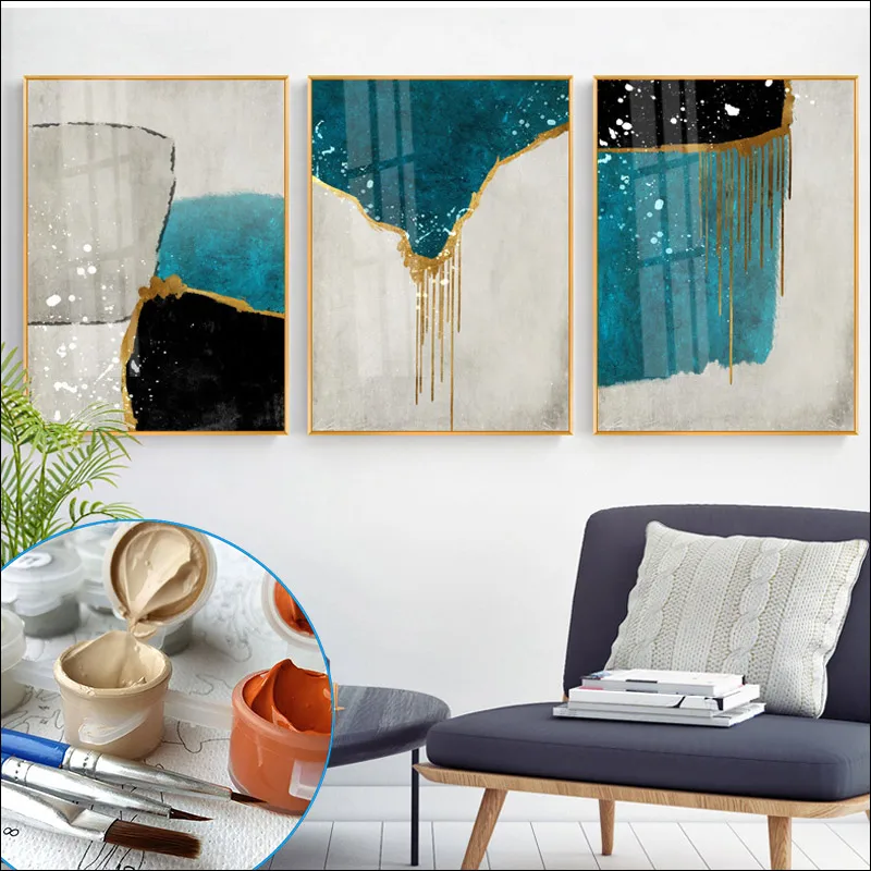 

Modern oil painting abstract painting by numbers Decompression hand drawing canvas Jinpo geometry no frame Relaxing hand paint