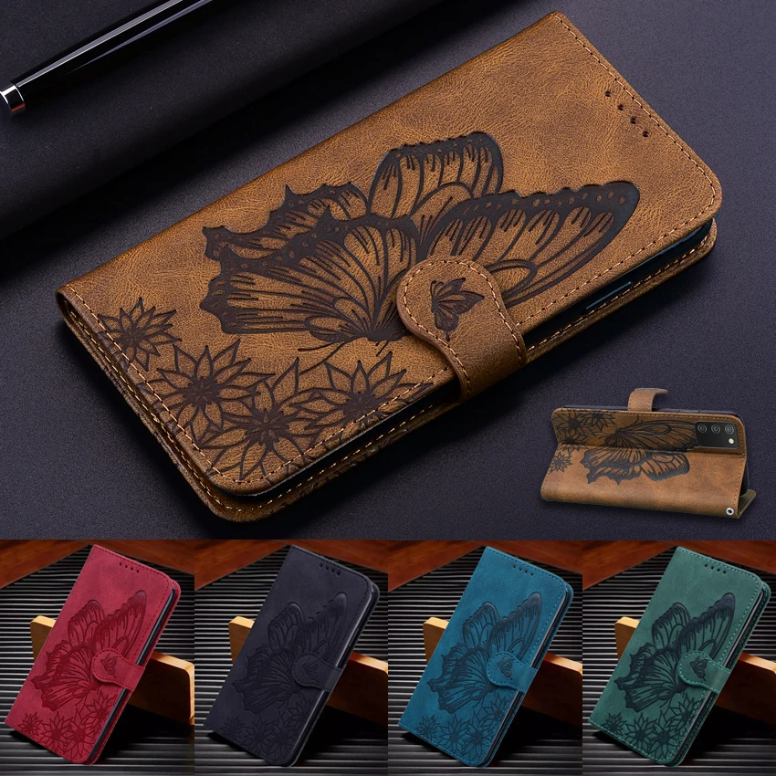 Butterfly Leather Flip Cover For Samsung Galaxy A10 A20 A30 A40 A50 A70 A10S A20S A30S A20E AA50S S20 S21 Plus Ultra Wallet Case | Мобильные