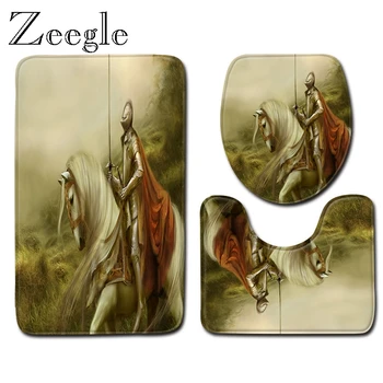 

Zeegle Bath Mat Set Toilet Rug Suit Flannel Anti Slip Toilet Mat Bathroom Seat Cover Mat Toilet Mat Home Decor Bathroom Product