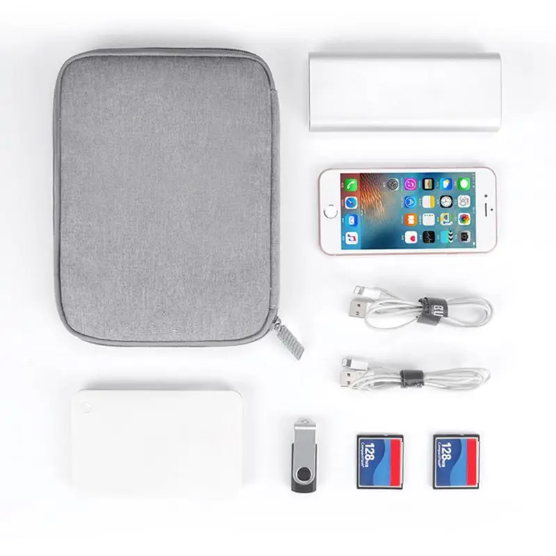 

Anti-Scratch Polyester Travel Digital Storage Bag Carrying Case Organizer for Power Bank Hard Disk U Disc Memory Card Data Cable