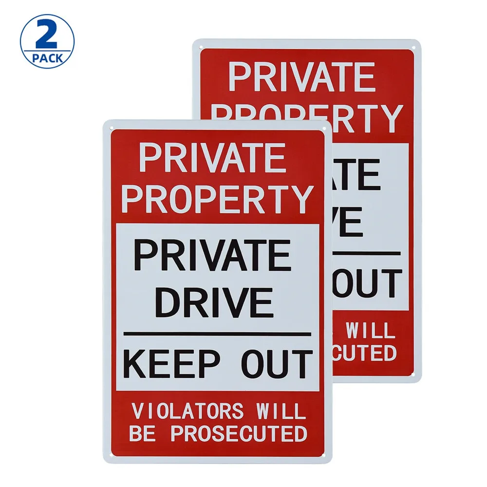 

2-Pack No Trespassing Signs Private Property, Keep Out Warning Metal Yard Signs, vintage Sign for Garden Outdoor Indoor Gate